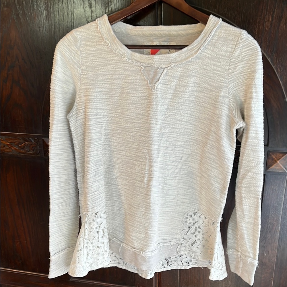 Maeve for Anthro casual lacy tunic sweatshirt